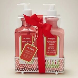 Pier 1 Imports Peppermint Party Hand Wash & Lotion Set HTF Holiday Gift 18oz